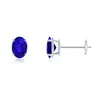 Angara Prong-set Oval Solitaire Tanzanite Stud Earrings In White Gold/deep Rich Violet Blue
