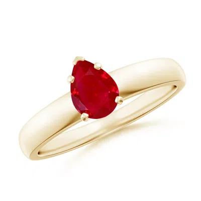 Angara Prong-set Pear Ruby Solitaire Engagement Ring In Red