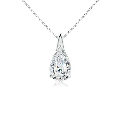 Angara Prong-set Pear-shaped Lab-grown Diamond Solitaire Pendant