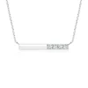 Angara Prong-set Round Diamond Bar Necklace In White Gold/g