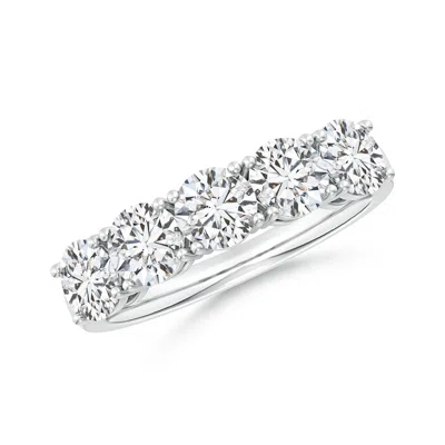 Angara Prong-set Round Diamond Five Stone Wedding Ring In White