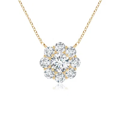 Angara Prong-set Round Diamond Halo Pendant In Metallic