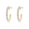 Angara Prong-set Round Diamond Hoop Earrings In Yellow Gold/g