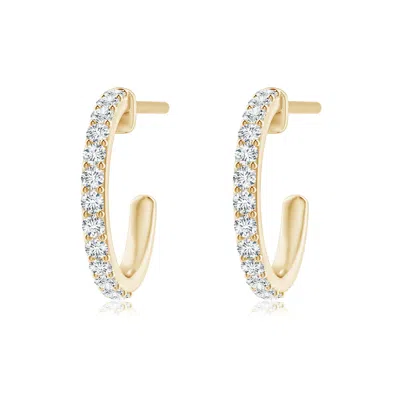 Angara Prong-set Round Diamond Hoop Earrings In Gold