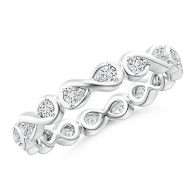 Angara Prong Set Round Diamond Infinity Knot Wedding Ring In Metallic