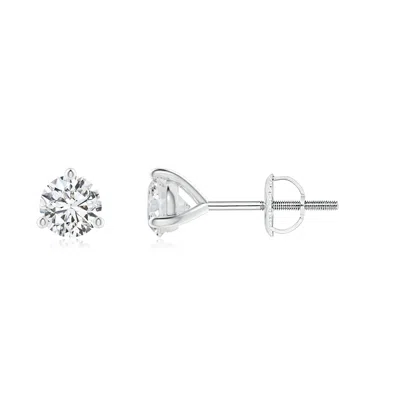 Angara Prong-set Round Diamond Martini Stud Earrings In Metallic