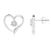 Angara Prong-set Round Diamond Open Heart Stud Earrings In White Gold/h