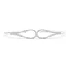 Angara Prong-set Round Diamond Teardrop Flex Tube Bangle In White Gold/g