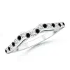 Angara Prong Set Round Enhanced Black & White Diamond Curved Wedding Ring In White Gold/grayish Black To Black