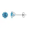 Angara Prong-set Round Lab-grown Fancy Intense Blue Diamond Martini Stud Earrings In White Gold/fancy Intense