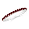 Angara Prong Set Round Ruby Eternity Wedding Ring In White Gold/deep Rich Red