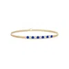 Angara Prong-set Sapphire And Diamond Bar Bracelet In Yellow Gold/deep Rich Blue