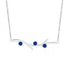 Angara Prong-set Sapphire Tree Branch Necklace In White Gold/deep Rich Blue