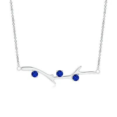 Angara Prong-set Sapphire Tree Branch Necklace In Metallic