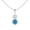 Angara Prong-set Two Stone Lab-grown Fancy Intense Blue And White Diamond Pendant In White Gold/fancy Intense