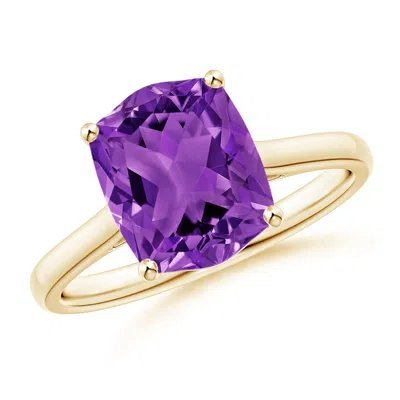 Angara Rectangular Cushion Amethyst Cocktail Ring In Gold