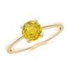 Angara Reverse Tapered Shank Yellow Sapphire Solitaire Ring In Yellow Gold/deep Yellow