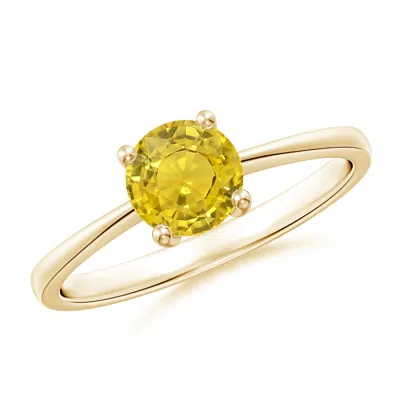 Angara Reverse Tapered Shank Yellow Sapphire Solitaire Ring In Gold