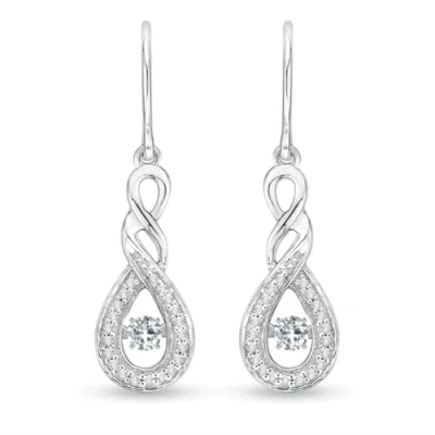 Angara Rocking Diamond Infinity Drop Earrings In Metallic