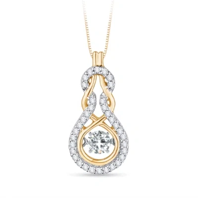 Angara Rocking Diamond Infinity Knot Pendant With Diamonds In Gold