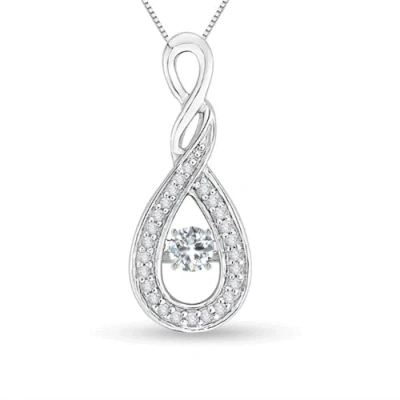 Angara Rocking Diamond Infinity Loop Pendant With Diamonds In Metallic