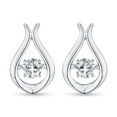 Angara Rocking Diamond Solitaire Drop Earrings In Metallic