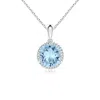 Angara Rope-framed Claw-set Aquamarine Solitaire Pendant In White Gold/light Swiss Blue
