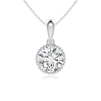 Angara Rope-framed Claw-set Diamond Solitaire Pendant In Metallic