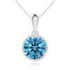 Angara Rope-framed Claw-set Fancy Intense Blue Diamond Solitaire Pendant