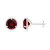 Angara Rope Framed Claw-set Garnet Martini Stud Earrings In White Gold/rich Red
