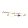 Angara Round Amethyst Infinity Bolo Bracelet In Yellow Gold/dark Purple