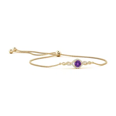 Angara Round Amethyst Infinity Bolo Bracelet In Gold