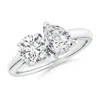 Angara Round & Pear Diamond Two-stone Engagement Ring In White Gold/h