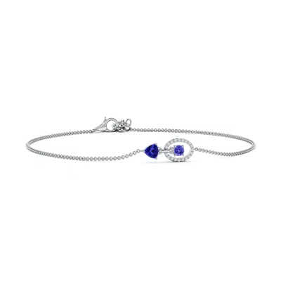 Angara Round & Trillion Tanzanite Sagittarius Two Stone Bracelet In Metallic