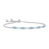 Angara Round Aquamarine And Diamond Bolo Bracelet In White Gold/swiss Blue