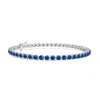 Angara Round Blue Sapphire Link Tennis Bracelet In White Gold/medium To Rich Blue
