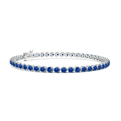 Angara Round Blue Sapphire Link Tennis Bracelet