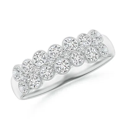Angara Round Diamond Bezel-set Two-layer Cobblestone Ring In Metallic
