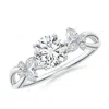 Angara Round Diamond Butterfly Engagement Ring In White Gold/h