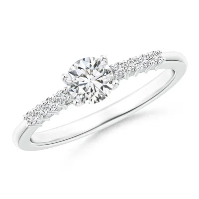 Angara Round Diamond Classic Solitaire Ring With Pretzel Heart Motif