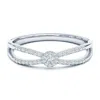 Angara Round Diamond Cluster Split Shank Promise Ring In Platinum/g