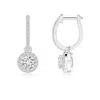 Angara Round Diamond Dangle Earrings With Halo In White Gold/h