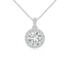 Angara Round Diamond Dangle Pendant With Halo In White Gold/h