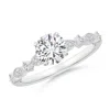 Angara Round Diamond Engagement Ring With Marquise Motifs In White Gold/h