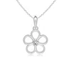 Angara Round Diamond Flower Pendant In White Gold/i-j