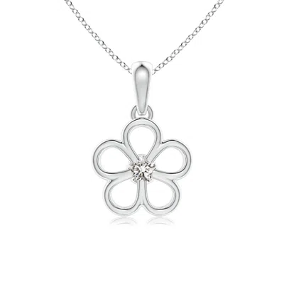 Angara Round Diamond Flower Pendant In Metallic