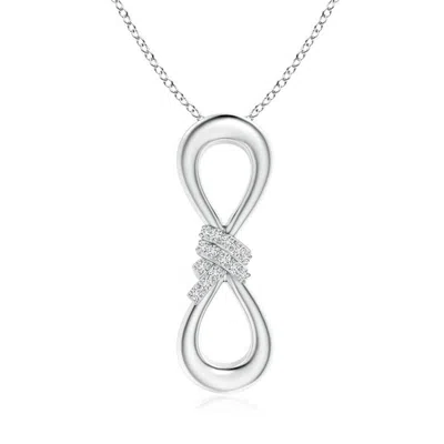 Angara Round Diamond Infinity Knot Pendant