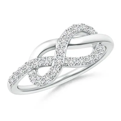 Angara Round Diamond Infinity Knot Ringâ In Prong Setting In Metallic