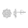 Angara Round Diamond Knot Halo Stud Earrings In White Gold/h
