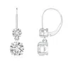 Angara Round Diamond Leverback Dangle Earrings With Diamond In White Gold/h